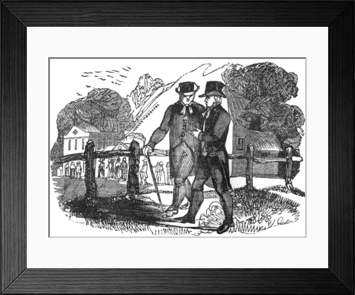 Framed Print : Two gentlemen talking, c. 1800 Framed Print : Two gentlemen talking, c. 1800
