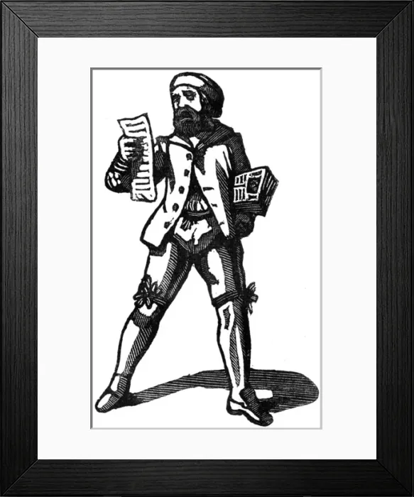 Framed Print : Ballad seller, c. 1800 Framed Print : Ballad seller, c. 1800