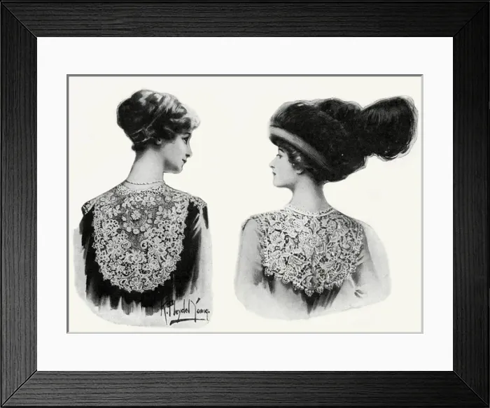 Framed Print : Two fashionable collars 1912 Framed Print : Two fashionable collars 1912
