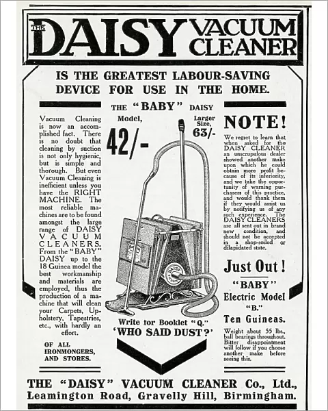 Advert for Daisy vacuum cleaner 1912