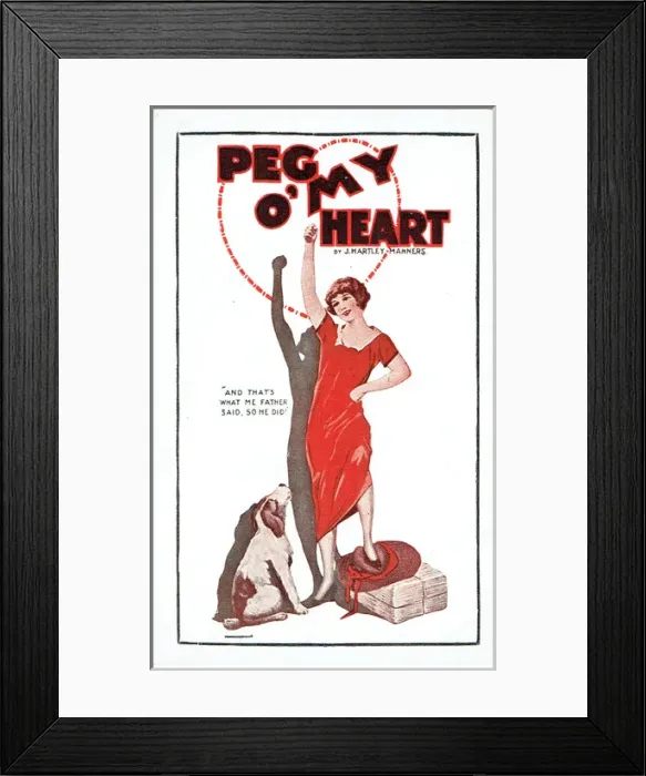 Framed Print : Peg O My Heart by J Hartley Manners Framed Print : Peg O My Heart by J Hartley Manners