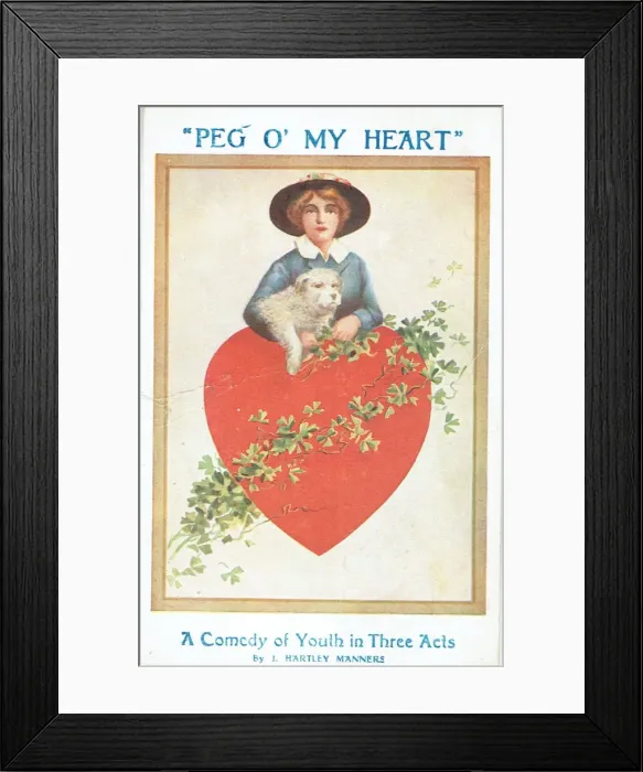 Framed Print : Peg O My Heart by J Hartley Manners