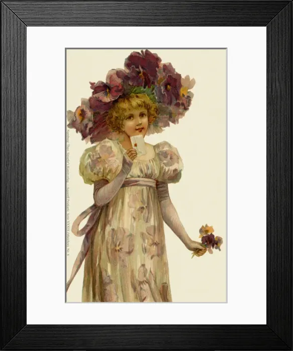 Framed Print : Girl in empire style dress Framed Print : Girl in empire style dress