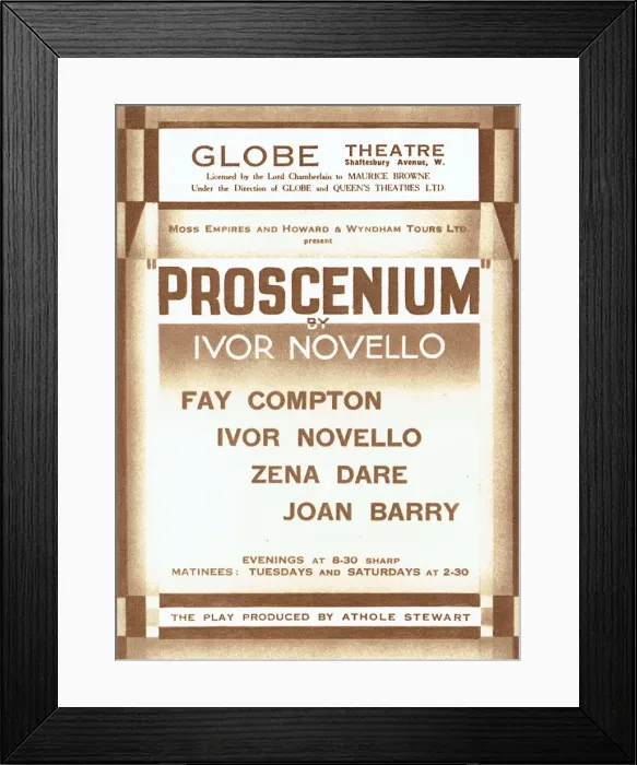 Framed Print : Proscenium by Ivor Novello Framed Print : Proscenium by Ivor Novello