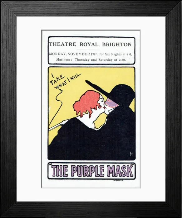 Framed Print : The Purple Mask adapted by Matheson Lang Framed Print : The Purple Mask adapted by Matheson Lang