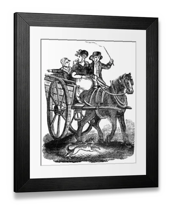 Framed Print : Family gig going to market, c. 1800 Framed Print : Family gig going to market, c. 1800