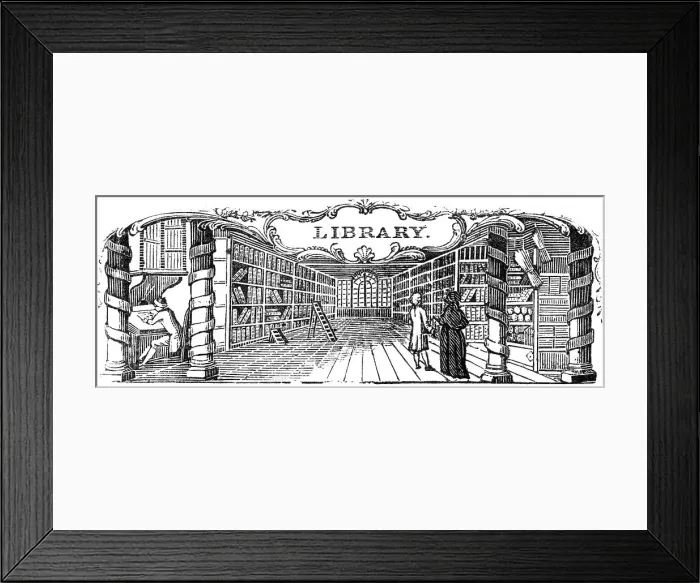 Framed Print : Library interior, 1790s Framed Print : Library interior, 1790s
