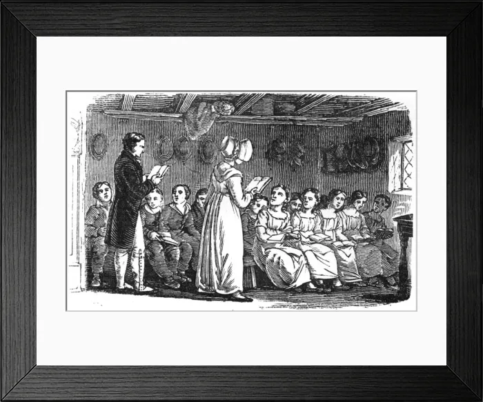 Framed Print : School room, c. 1800 Framed Print : School room, c. 1800