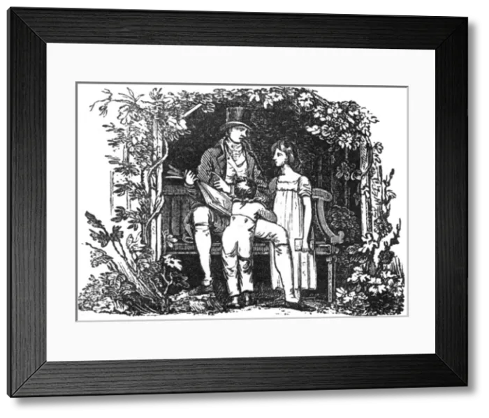 Framed Print : Gentleman reading to his children, c. 1800 Framed Print : Gentleman reading to his children, c. 1800