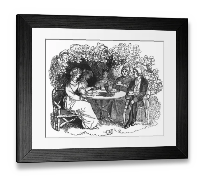 Framed Print : Taking tea outside, 1790s Framed Print : Taking tea outside, 1790s