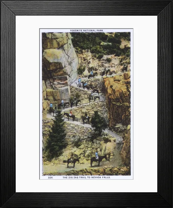 Framed Print : Zigzag trail to Nevada Falls, Yosemite National Park, USA Framed Print : Zigzag trail to Nevada Falls, Yosemite National Park, USA