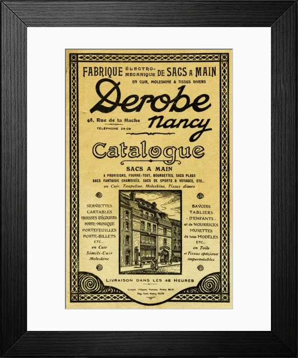 Framed Print : Catalogue cover, Derobe, Nancy, France Framed Print : Catalogue cover, Derobe, Nancy, France