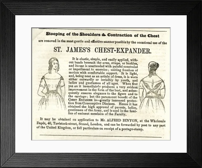 Framed Print : Advertisement, St Jamess Chest Expander Framed Print : Advertisement, St Jamess Chest Expander