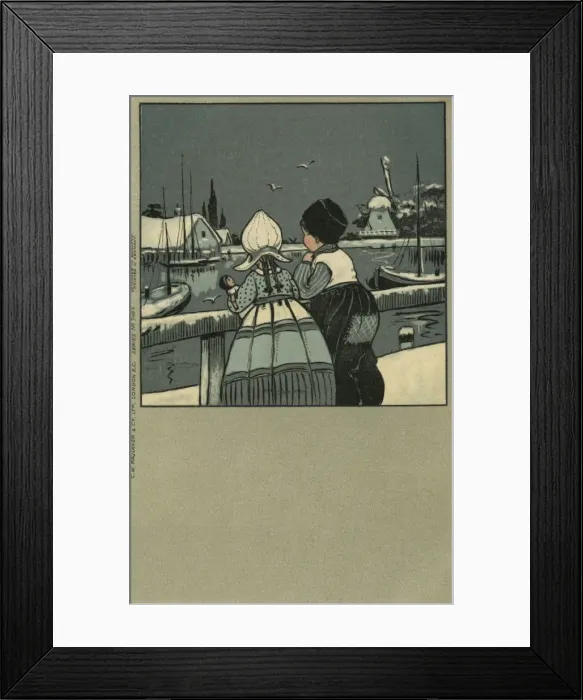 Framed Print : Dutch girl and boy Framed Print : Dutch girl and boy