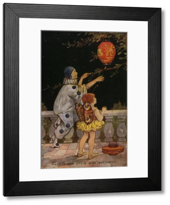 Framed Print : Pierrot & Miss Butterfly Framed Print : Pierrot & Miss Butterfly