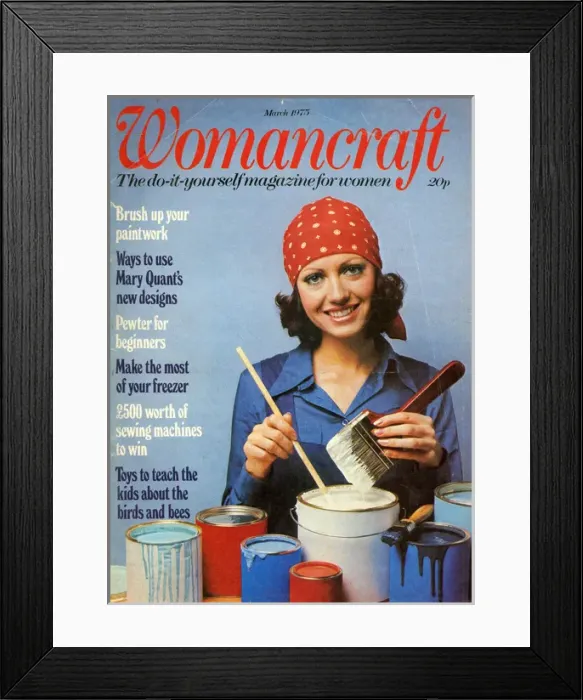 Framed Print : Cover design, Womancraft magazine, March 1975 Framed Print : Cover design, Womancraft magazine, March 1975