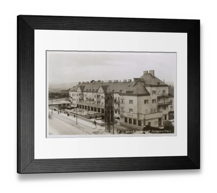 Framed Print : Garden city area with gothic cross, Vienna, Austria Framed Print : Garden city area with gothic cross, Vienna, Austria