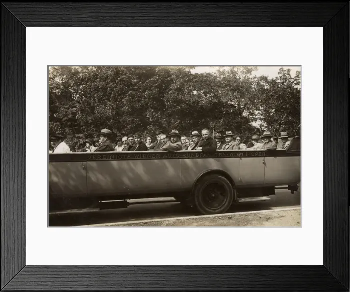 Framed Print : People in a large charabanc, Vienna, Austria Framed Print : People in a large charabanc, Vienna, Austria