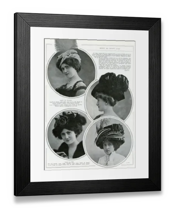 Framed Print : Womens hats 1909