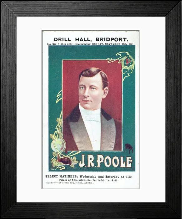 Framed Print : J R Poole. Promotional postcard for J P Pooles tour to the Drill Hall Framed Print : J R Poole. Promotional postcard for J P Pooles tour to the Drill Hall