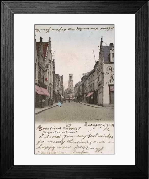 Framed Print : Rue des Pierres, Bruges, Belgium Framed Print : Rue des Pierres, Bruges, Belgium