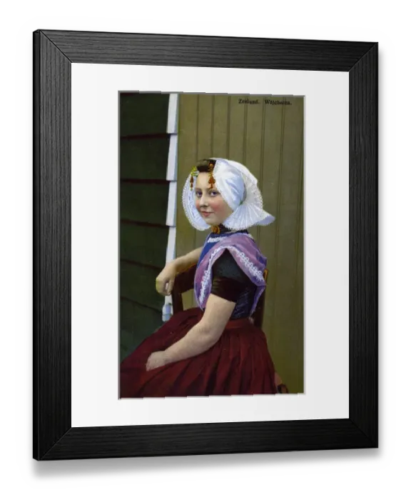 Framed Print : Girl in traditional costume, Zeeland, Netherlands Framed Print : Girl in traditional costume, Zeeland, Netherlands