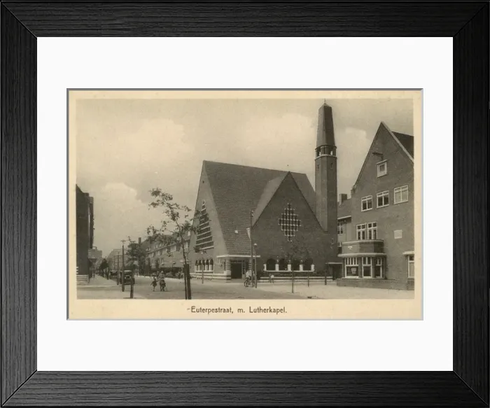 Framed Print : Euterpestraat with Lutheran chapel, Amsterdam, Netherlands Framed Print : Euterpestraat with Lutheran chapel, Amsterdam, Netherlands