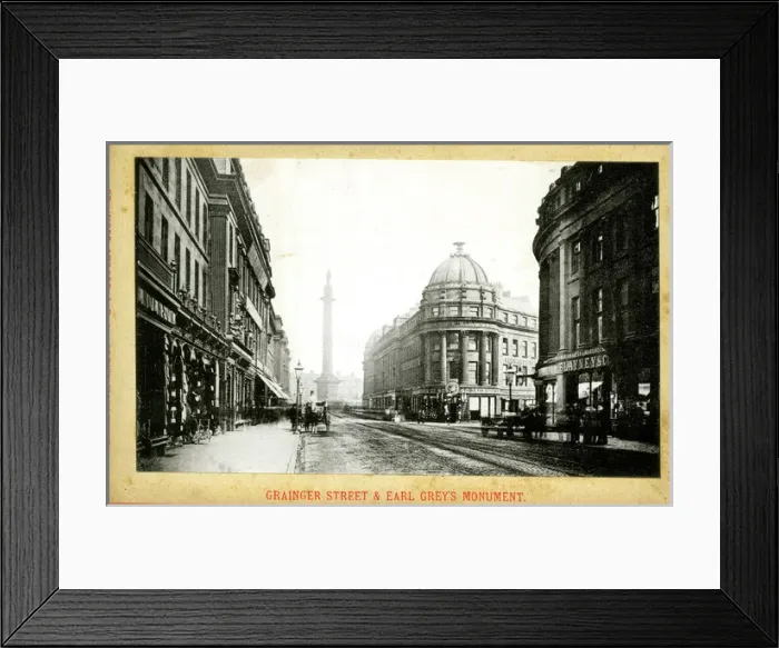 Framed Print : Newcastle Upon Tyne - Grainger Street and Monument Framed Print : Newcastle Upon Tyne - Grainger Street and Monument