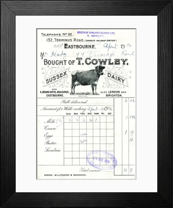 Framed Print : Stationery, T Cowley, Eastbourne, Sussex Framed Print : Stationery, T Cowley, Eastbourne, Sussex
