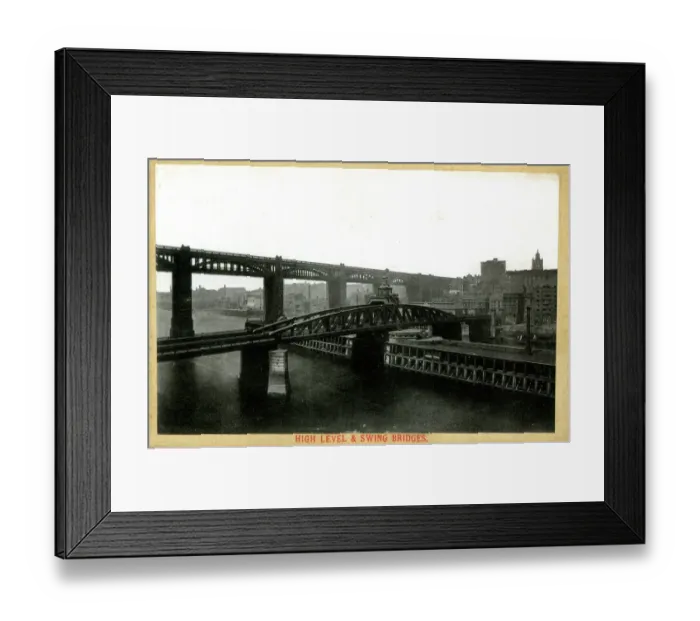 Framed Print : Newcastle Upon Tyne - High Level and Swing Bridges Framed Print : Newcastle Upon Tyne - High Level and Swing Bridges