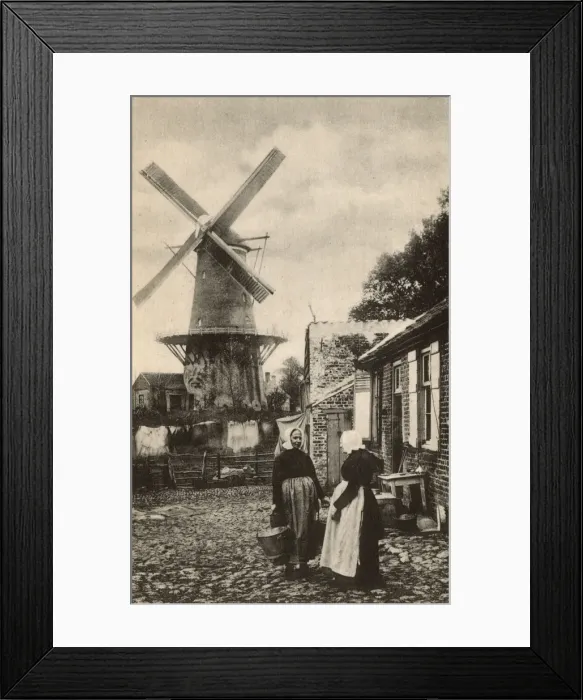 Framed Print : Windmill with platform, Sluis, Netherlands Framed Print : Windmill with platform, Sluis, Netherlands