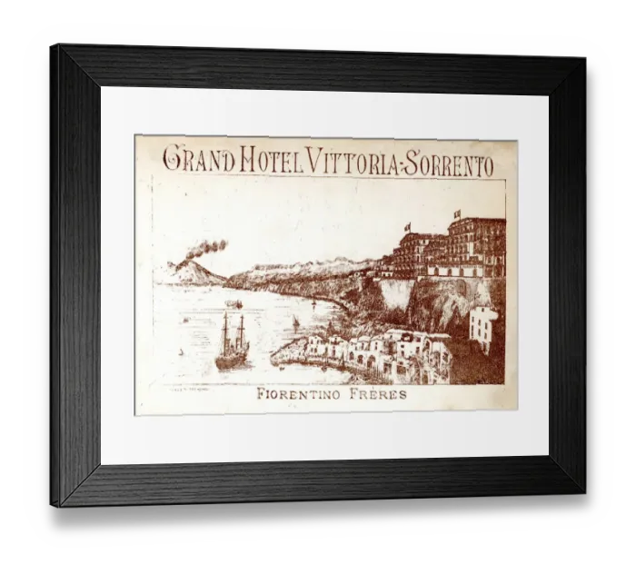 Framed Print : Publicity Card, Grand Hotel Vittoria, Sorrento, Italy Framed Print : Publicity Card, Grand Hotel Vittoria, Sorrento, Italy