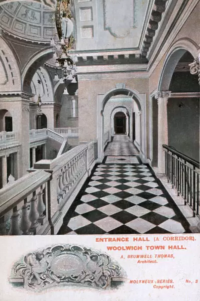 Entrance hall corridor, Woolwich Town Hall, SE London