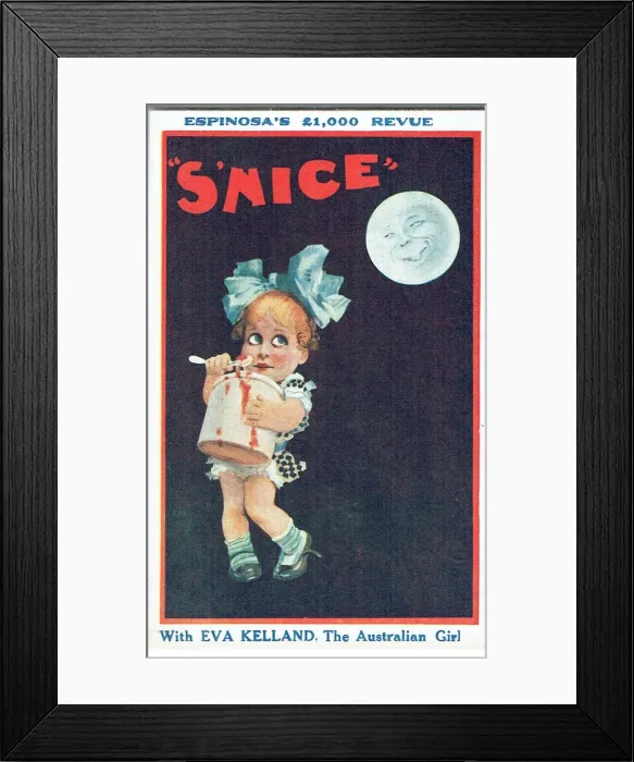 Framed Print : S Nice. Promotional postcard for SNice Espinosas 1000 Revue (above the image) Framed Print : S Nice. Promotional postcard for SNice Espinosas 1000 Revue (above the image)