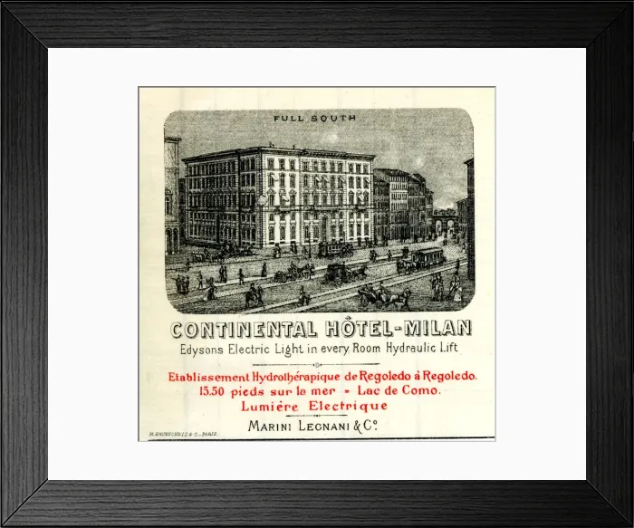 Framed Print : Stationery design, Continental Hotel, Milan, Italy Framed Print : Stationery design, Continental Hotel, Milan, Italy