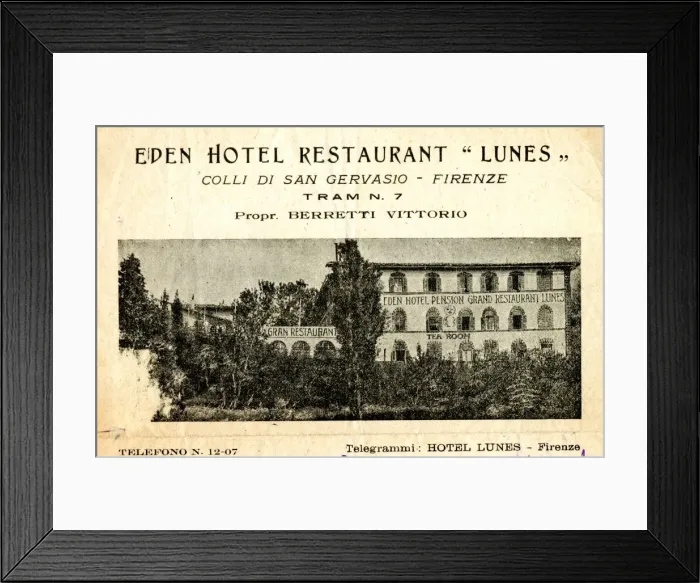 Framed Print : Stationery design, Eden Hotel Restaurant Lunes, Florence Framed Print : Stationery design, Eden Hotel Restaurant Lunes, Florence