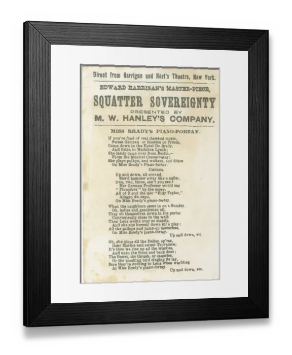 Framed Print : Squatter Sovereignty by Edward Harrigan Framed Print : Squatter Sovereignty by Edward Harrigan