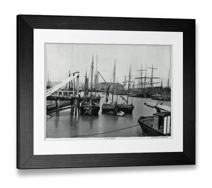 Framed Print : Newhaven, nine miles from Brighton descends the hill to the harbour
