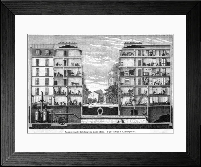 Framed Print : Apartment building in Paris Framed Print : Apartment building in Paris
