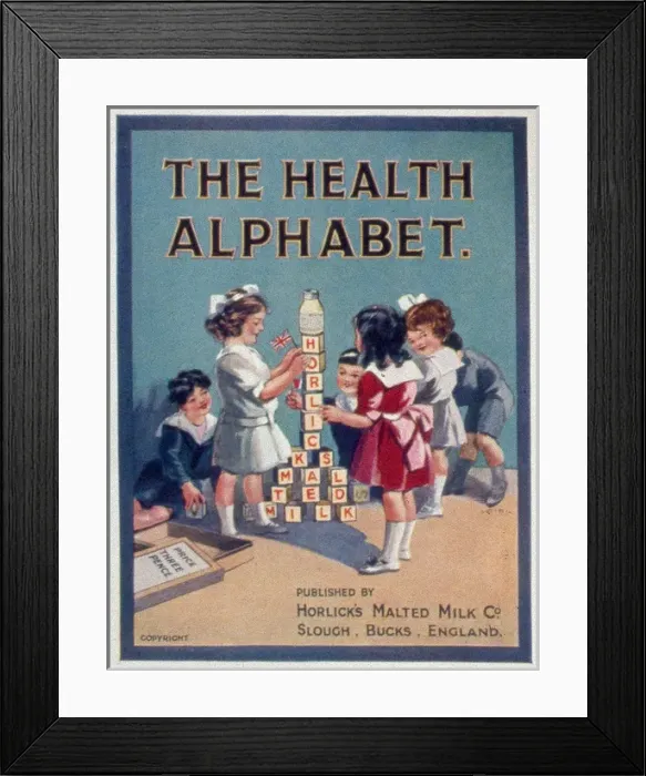 Framed Print : Cover design, The Health Alphabet, Horlicks Malted Milk Framed Print : Cover design, The Health Alphabet, Horlicks Malted Milk