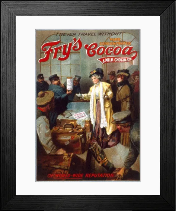 Framed Print : Advertisement for Frys Cocoa & Milk Chocolate Framed Print : Advertisement for Frys Cocoa & Milk Chocolate