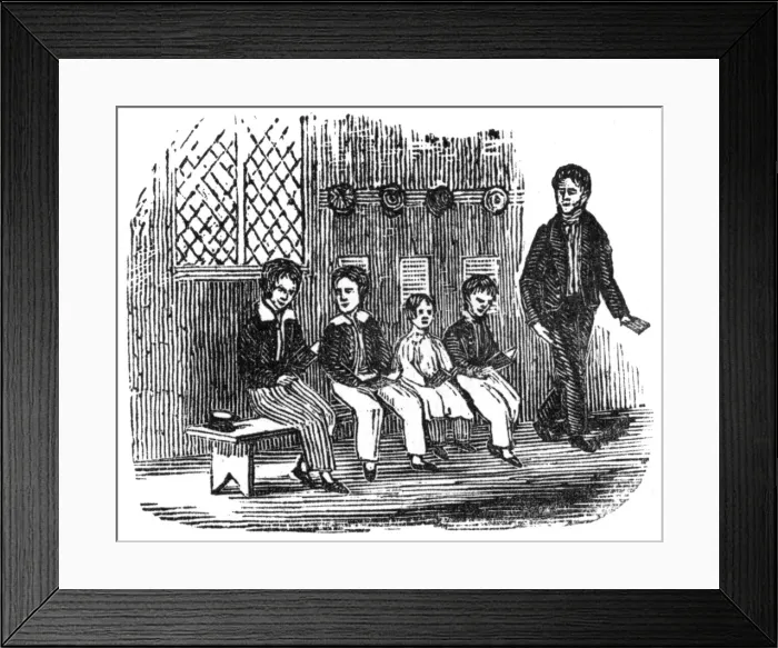 Framed Print : Rural schoolroom, c. 1790s Framed Print : Rural schoolroom, c. 1790s