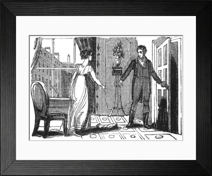 Framed Print : Gentleman and lady in a room, c. 1810 Framed Print : Gentleman and lady in a room, c. 1810