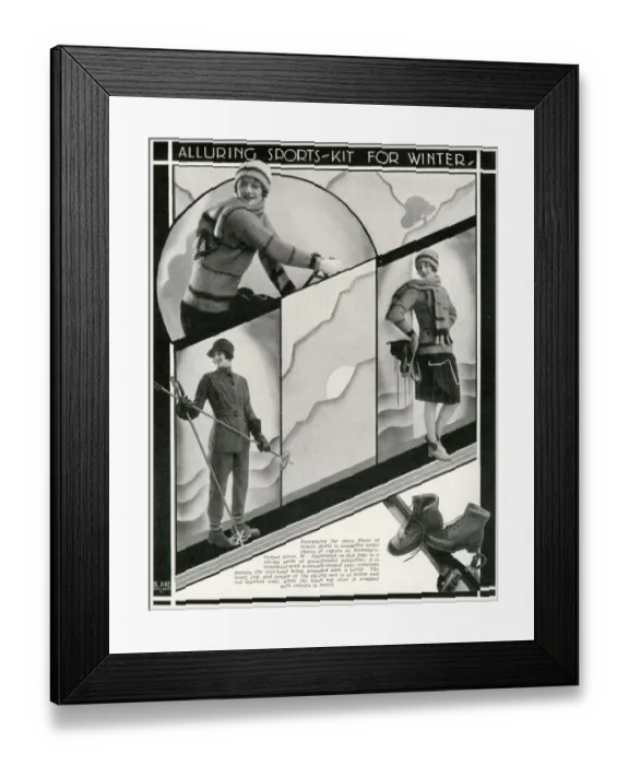 Framed Print : Alluring sports-kit for the winter 1929 Framed Print : Alluring sports-kit for the winter 1929