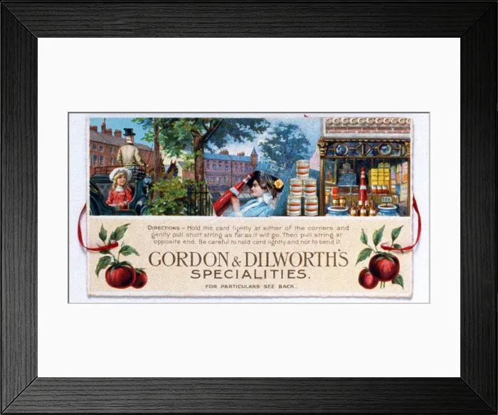 Framed Print : Advertisement for Gordon & Dilworths Specialities Framed Print : Advertisement for Gordon & Dilworths Specialities