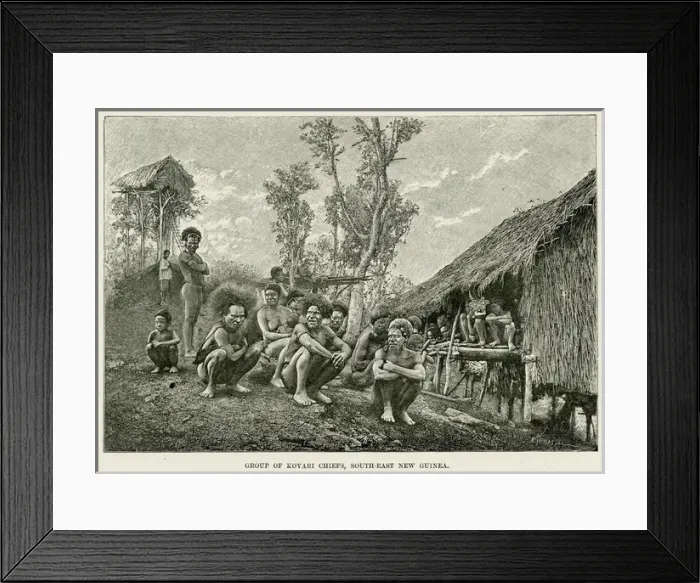 Framed Print : Koyari chiefs from New Guinea Framed Print : Koyari chiefs from New Guinea