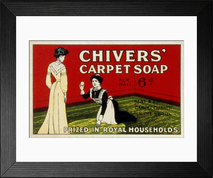 Framed Print : Poster advertising Chivers Carpet Soap Framed Print : Poster advertising Chivers Carpet Soap