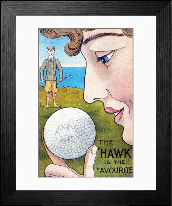 Framed Print : Advertisement for Southvale Hawk golf ball Framed Print : Advertisement for Southvale Hawk golf ball