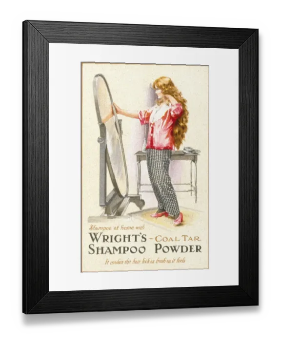 Framed Print : Advertisement for Wrights coal tar shampoo powder Framed Print : Advertisement for Wrights coal tar shampoo powder