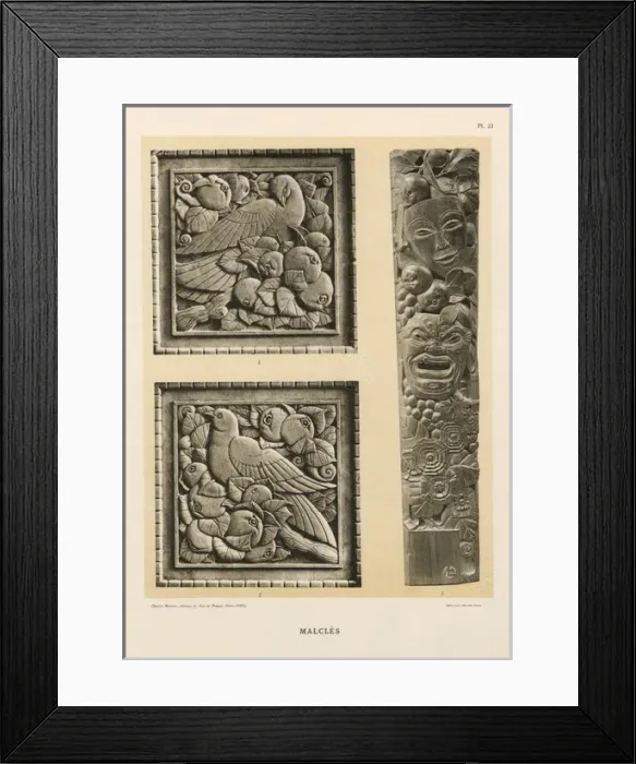 Framed Print : Bas-relief carvings by Laurent Malcles Framed Print : Bas-relief carvings by Laurent Malcles